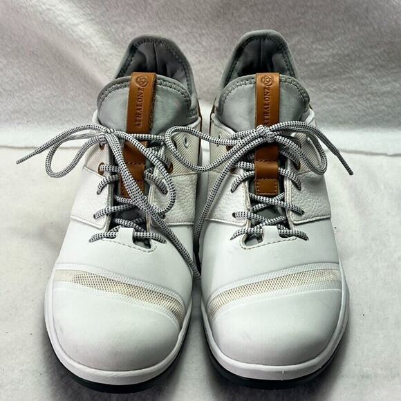 Athalonz EnVe Sneakers Mens 9 Performance Spikeless Golf Shoes White Tan Lace Up - Picture 6 of 14
